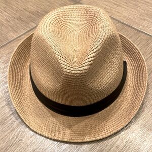 Straw fedora hat, adjustable.